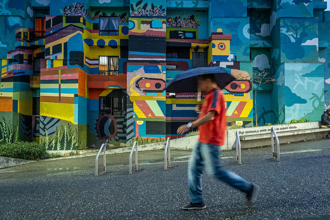 Avenida Ayacucho, Straße 49 b, Straßenkunst, Wandmalerei, Graffiti, in Straße 49, Medellín, Kolumbien