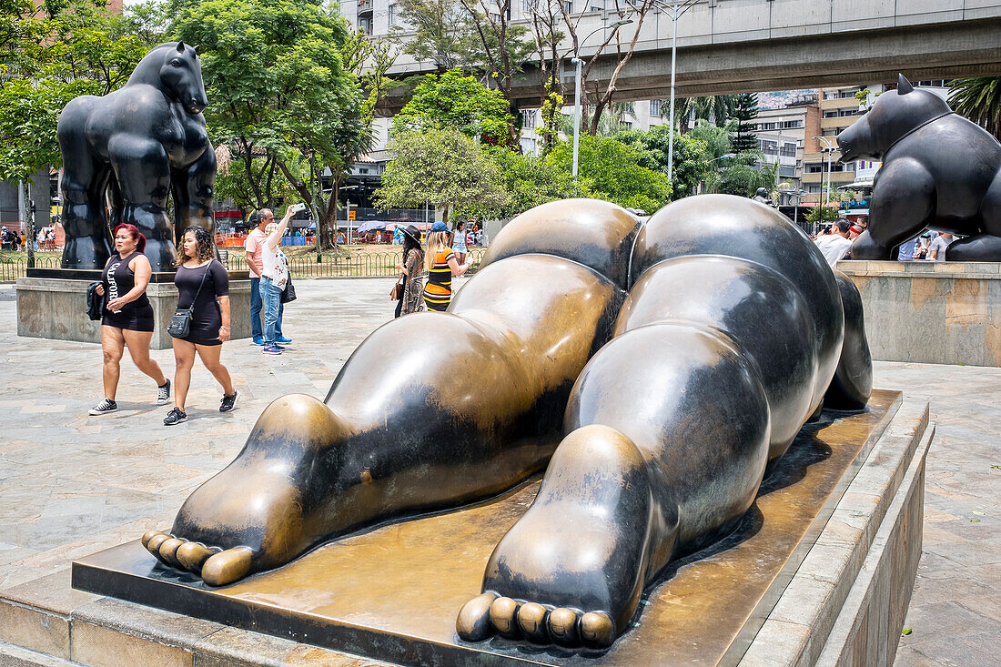 Sculptures by Fernando Botero, in Plaza Botero, Botero square, Medellín, Colombia