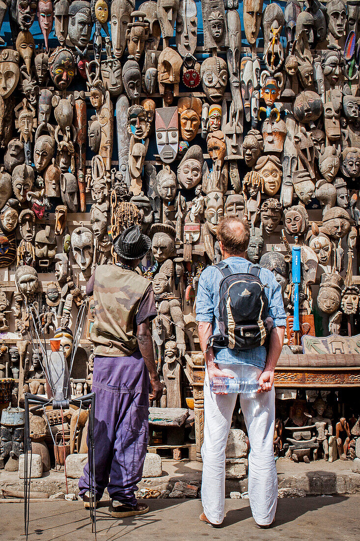 Traditioneller Handwerksmarkt von Soumbedioune, Dakar, Senegal, Westafrika, Afrika