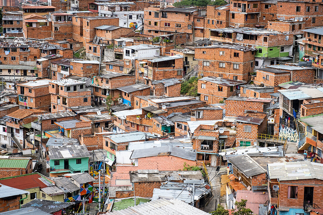 Ansichten der Comuna 13, Medellín, Kolumbien