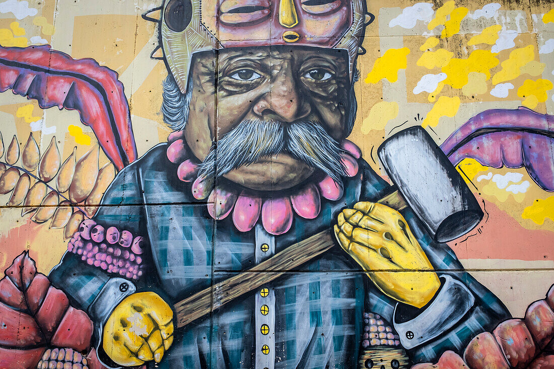 Straßenkunst, Wandmalerei, Graffiti, Comuna 13, Medellín, Kolumbien