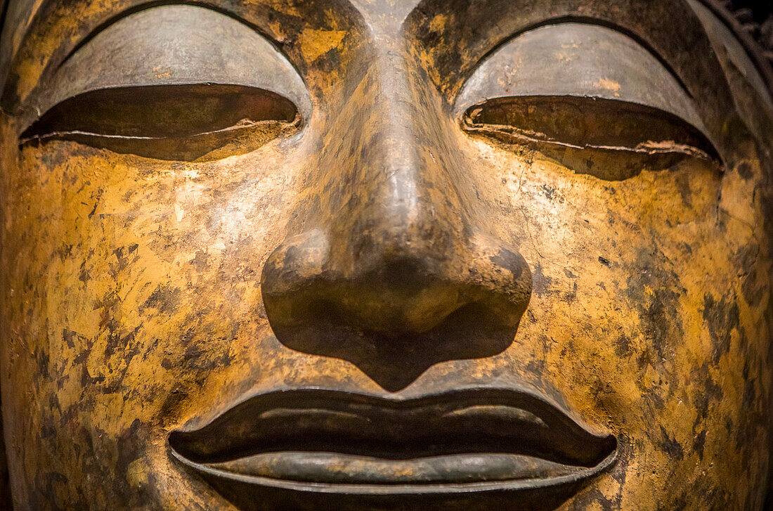 Gesicht, Kopf, Buddha, Skulptur, Statue,Nationalmuseum, Ausstellungshalle 1, Bangkok, Thailand