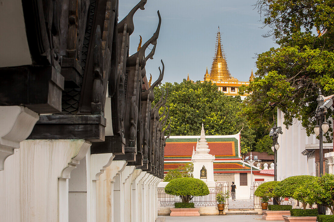 Wat Saket Temple at Golden Mount, from Wat Thepthidaram Worawihan, Bangkok, Thailand
