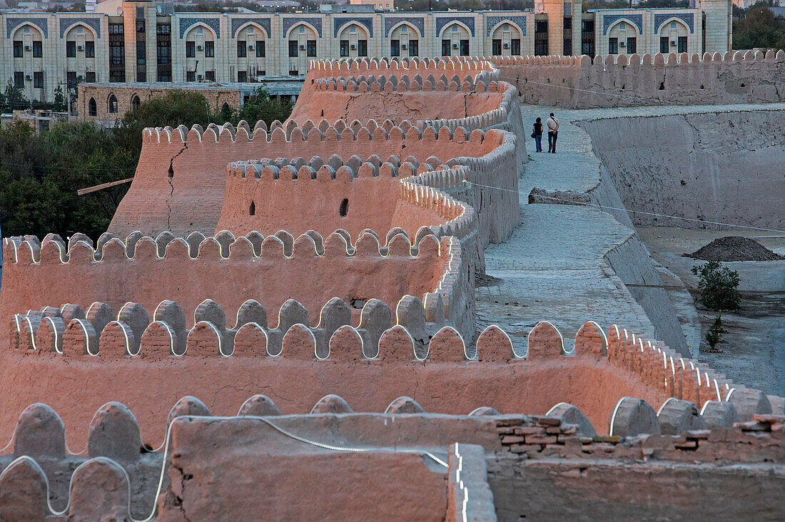 Mauern von Ichon-Qala oder alte Stadt, Chiwa, Usbekistan