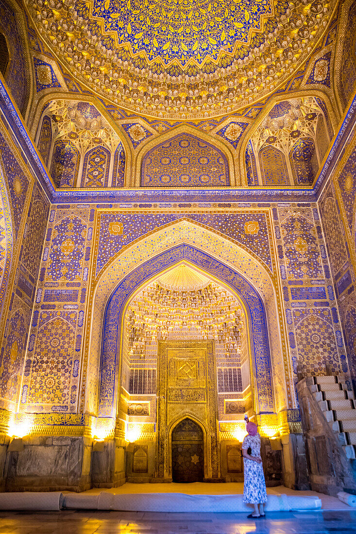 Moschee der Tilla-Kari-Madrasa, Registan, Samarkand, Usbekistan