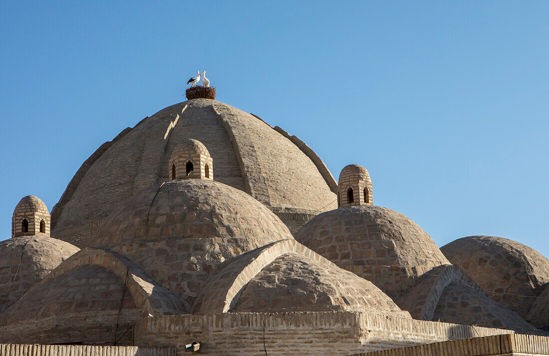 roof detail of Taki Zargaron bazaar, Bukhara, Uzbekistan