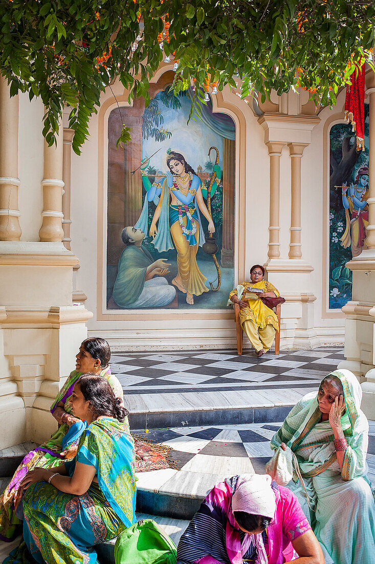 Praying, ISKCON temple, Sri Krishna Balaram Mandir,Vrindavan,Mathura, Uttar Pradesh, India