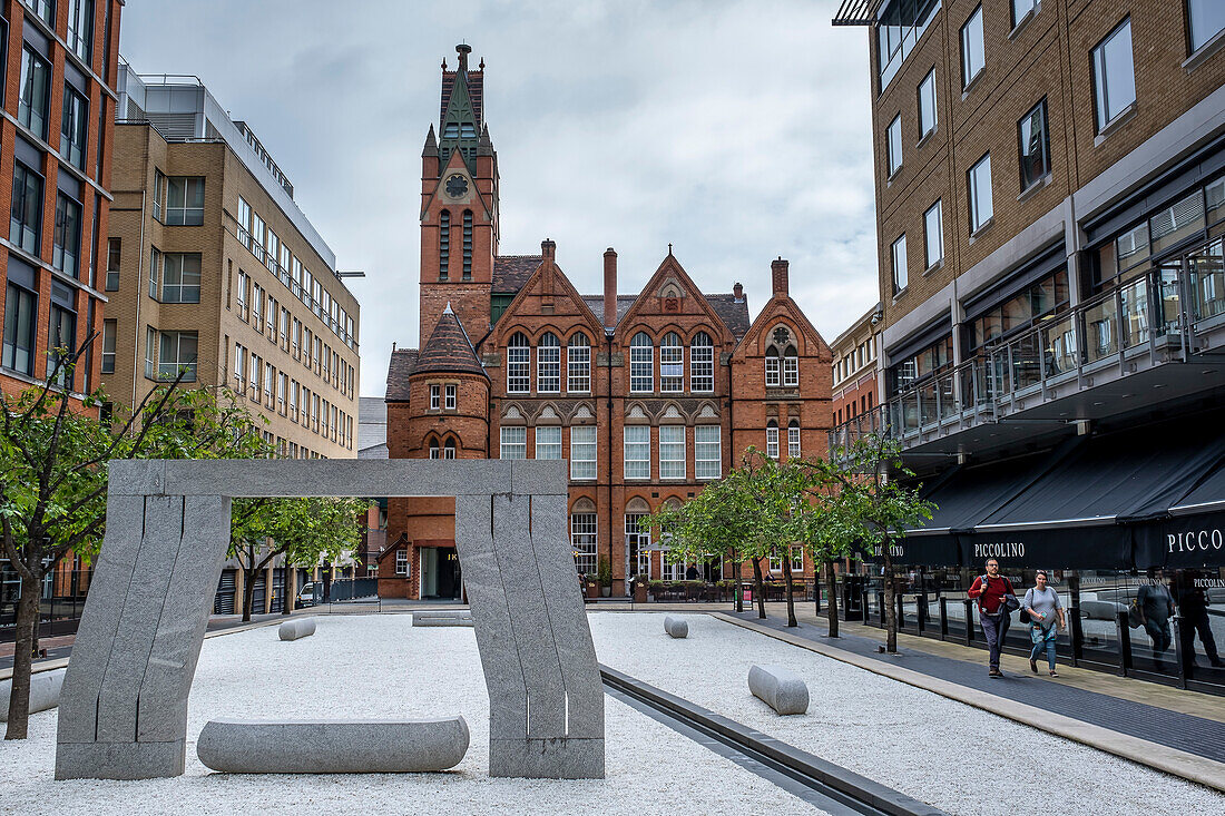 Oozells Square, in background Ikon gallery, Birmingham, England