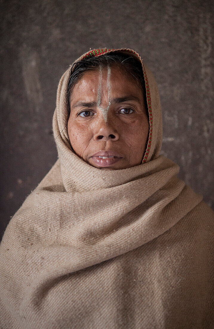 Portrait of widow, Vrindavan, Mathura district, India