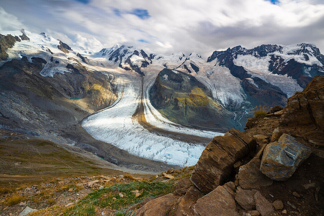 Gornergrat glacier during summer, Zermatt, Canton of Valais, Visp, Switzerland, Western Europe