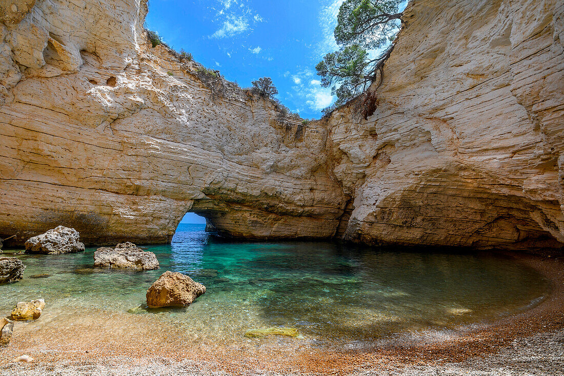 Grotta sfondata (broken cave),Vieste, Gargano,Puglia,Italy,Europe