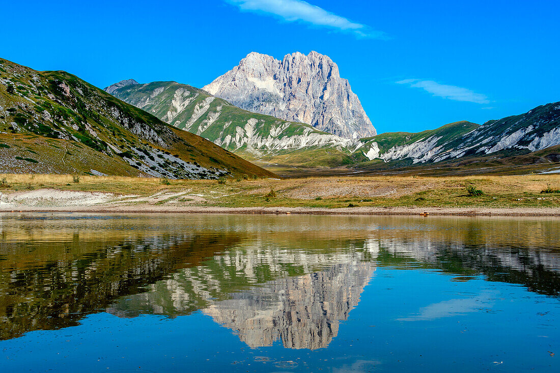 Das große Horn des Gran-Sasso-Gebirges, Campo Imperatore, Bezirk L'Aquila, Abruzzen, Italien