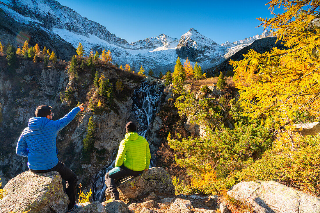 Autumn in Presena, Tonale pass in Trentino alto Adige, Italy, Europe.