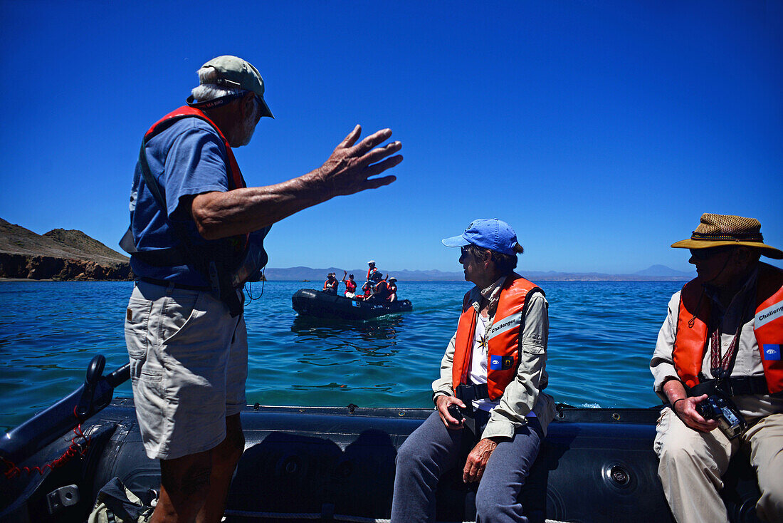 Exploring the Sea of Cortez on a zodiac with Lindblad Expeditions, Baja California, Mexico