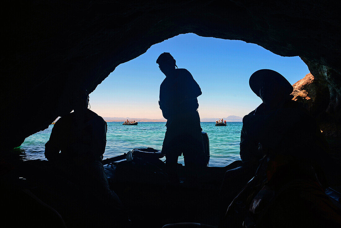 Erkundung der Sea of Cortez mit einem Zodiac, Baja California, Mexiko