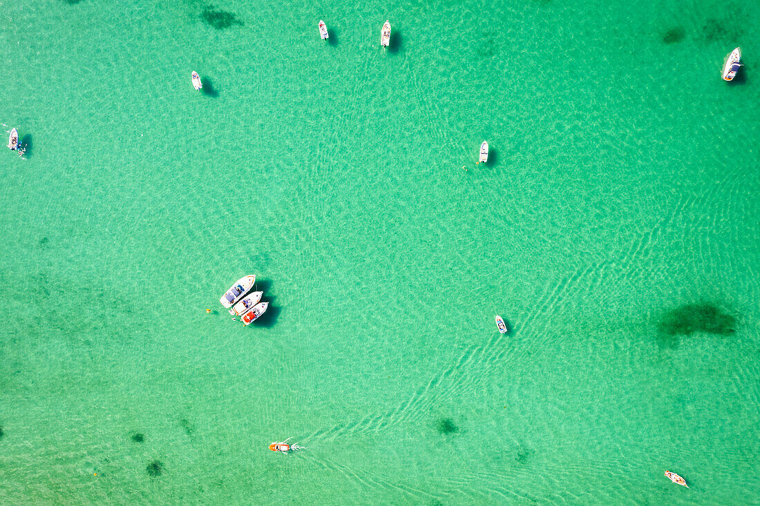 Iseo lake aerial view in summer days, Brescia province in Lombardy district, Italy, Europe.