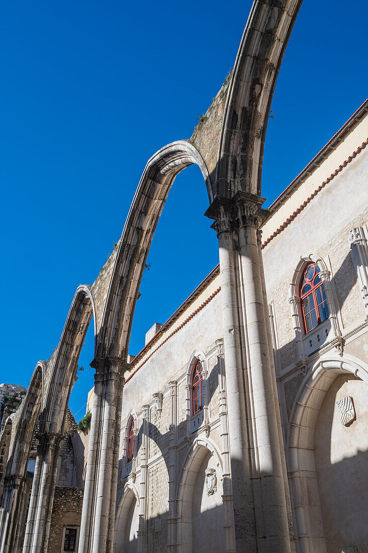 Carmo Convent (Convento da Ordem do Carmo), a former Catholic convent ruined during the 1755 and home of the The Carmo Archaeological Museum (MAC), Lisbon, Portugal