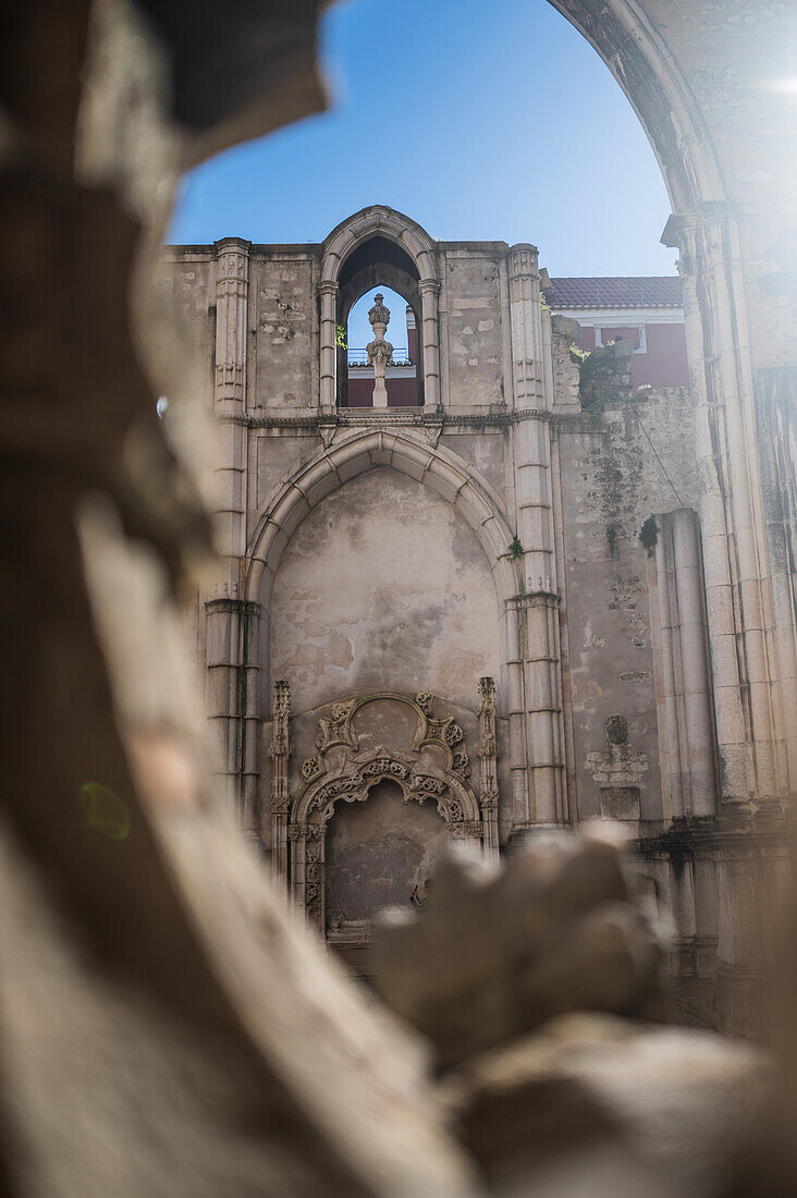 Carmo Convent (Convento da Ordem do Carmo), a former Catholic convent ruined during the 1755 and home of the The Carmo Archaeological Museum (MAC), Lisbon, Portugal