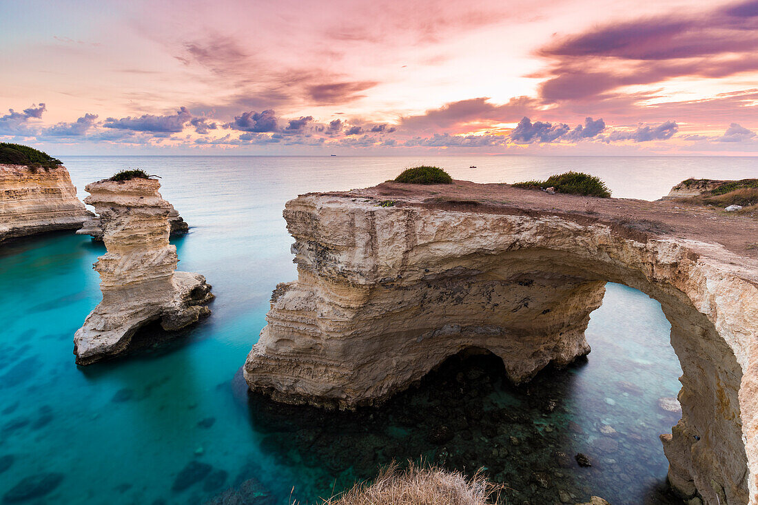 Torre Sant Andrea in der Nähe von Melendugno, Bezirk Lecce, Apulien, Italien