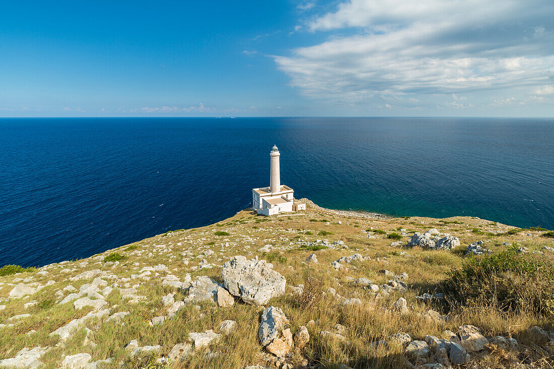 Leuchtturm Palascia am Kap Otranto, Bezirk Otranto, Apulien, Italien