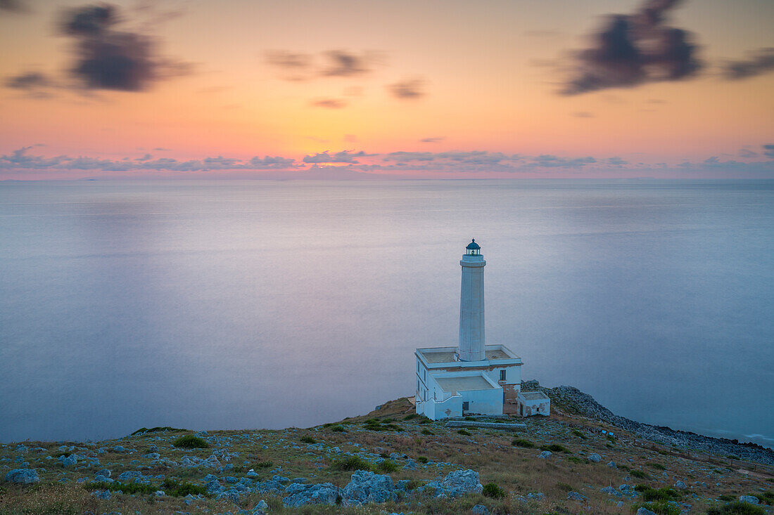 Leuchtturm Palascia in Kap Otranto, Bezirk Otranto, Apulien, Italien