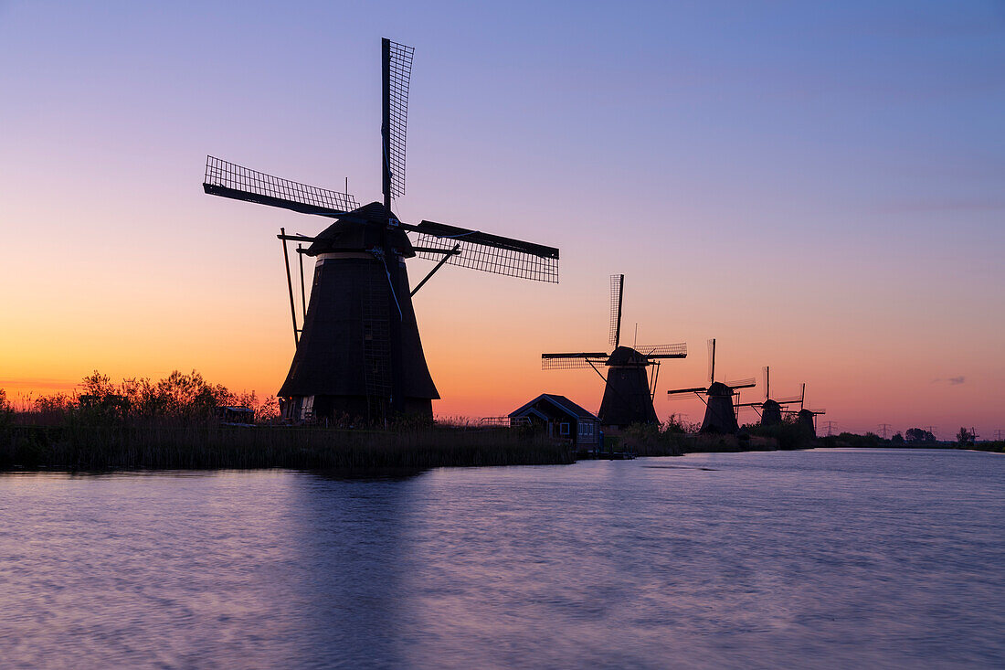 Windmühlen in Kinderdijk, Südholland, Niederlande