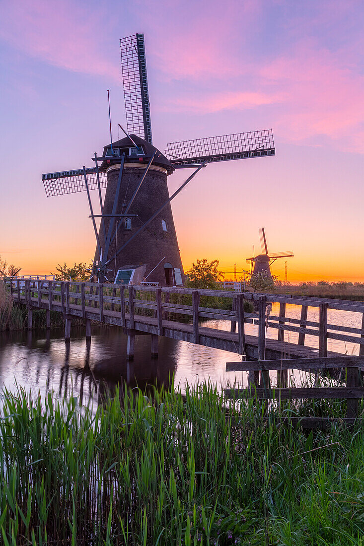 Windmühlen in Kinderdijk, Südholland, Niederlande