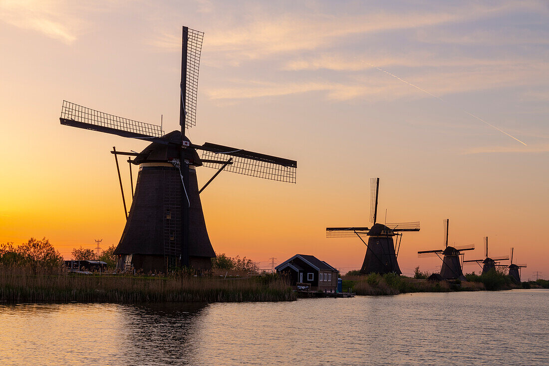 Windmühlen in Kinderdijk, Südholland, Niederlande