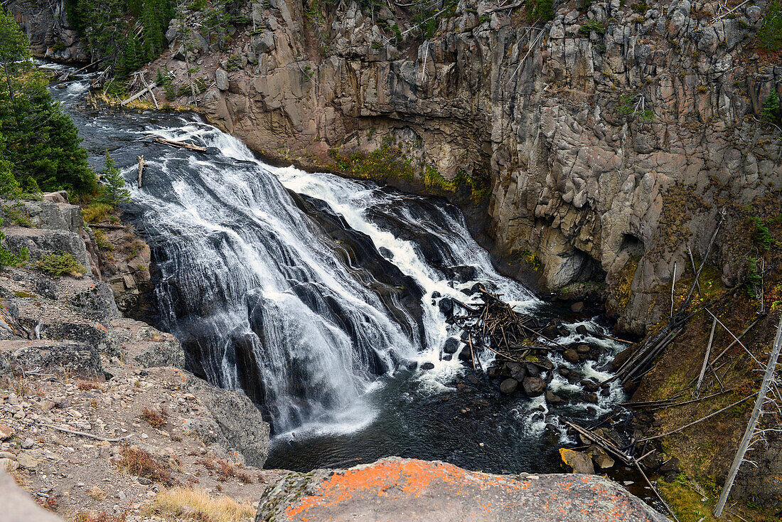 River view from above, Yellowstone National Park, USA