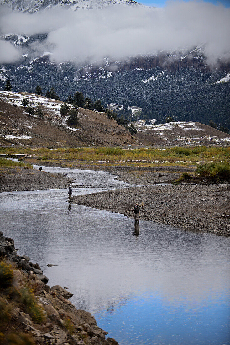 Fly fishing in Yellowstone National Park, United States