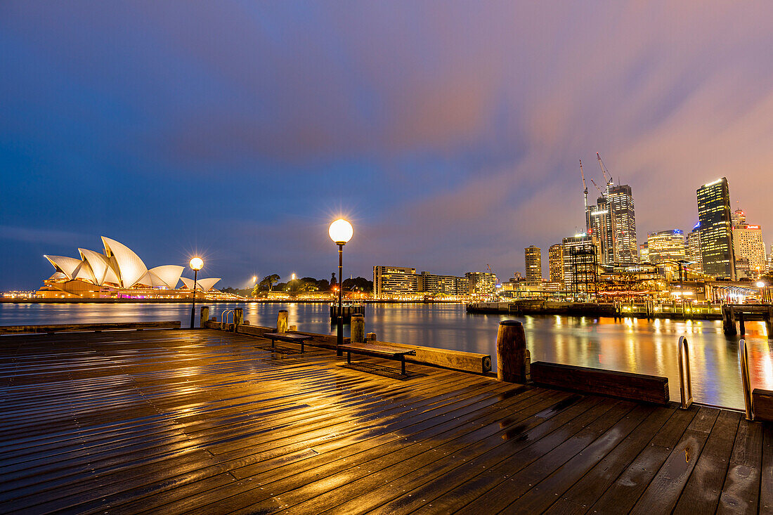 Sydney Opera House at dusk, Sydney, New South Wales, Australia