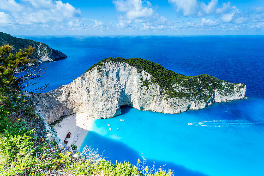 Shipwreck on Navagio Bay, North Zakynthos, Ionian Islands, Greece