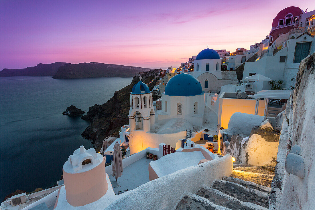Details of the town of Oia in Santorini, Cyclades Islands, Greece