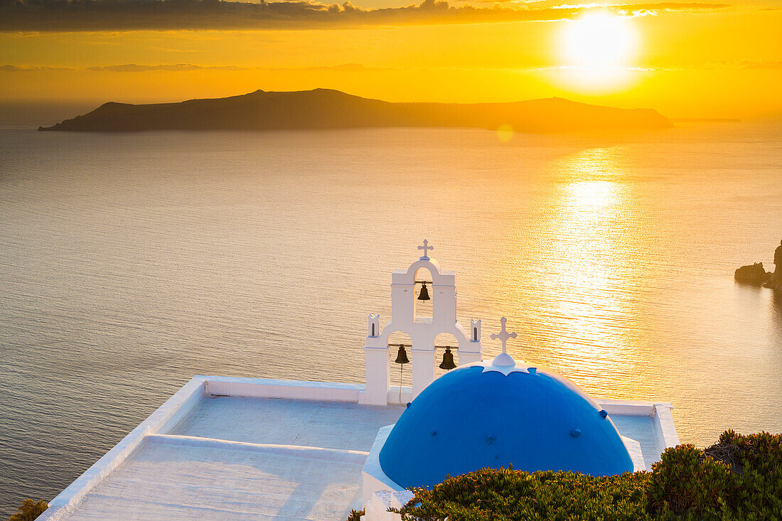 Sunset in Firostefani, Santorini, Cyclades Islands, Greece