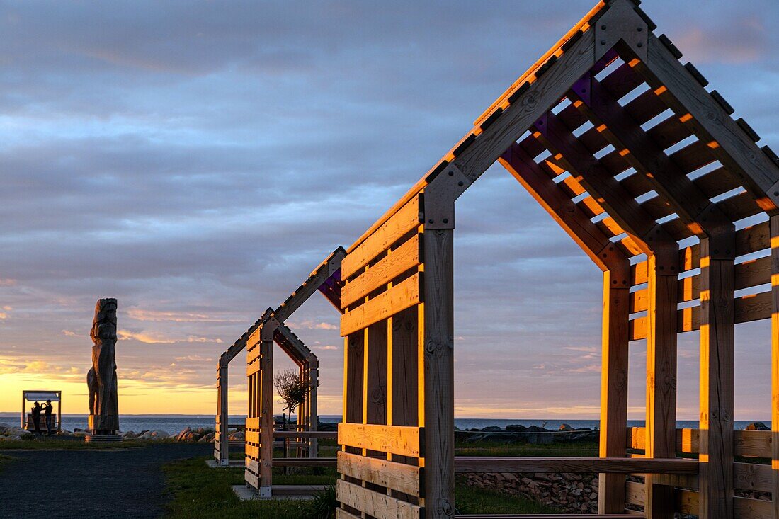 Promenade and stroll along the coast, caraquet, new brunswick, canada, north america