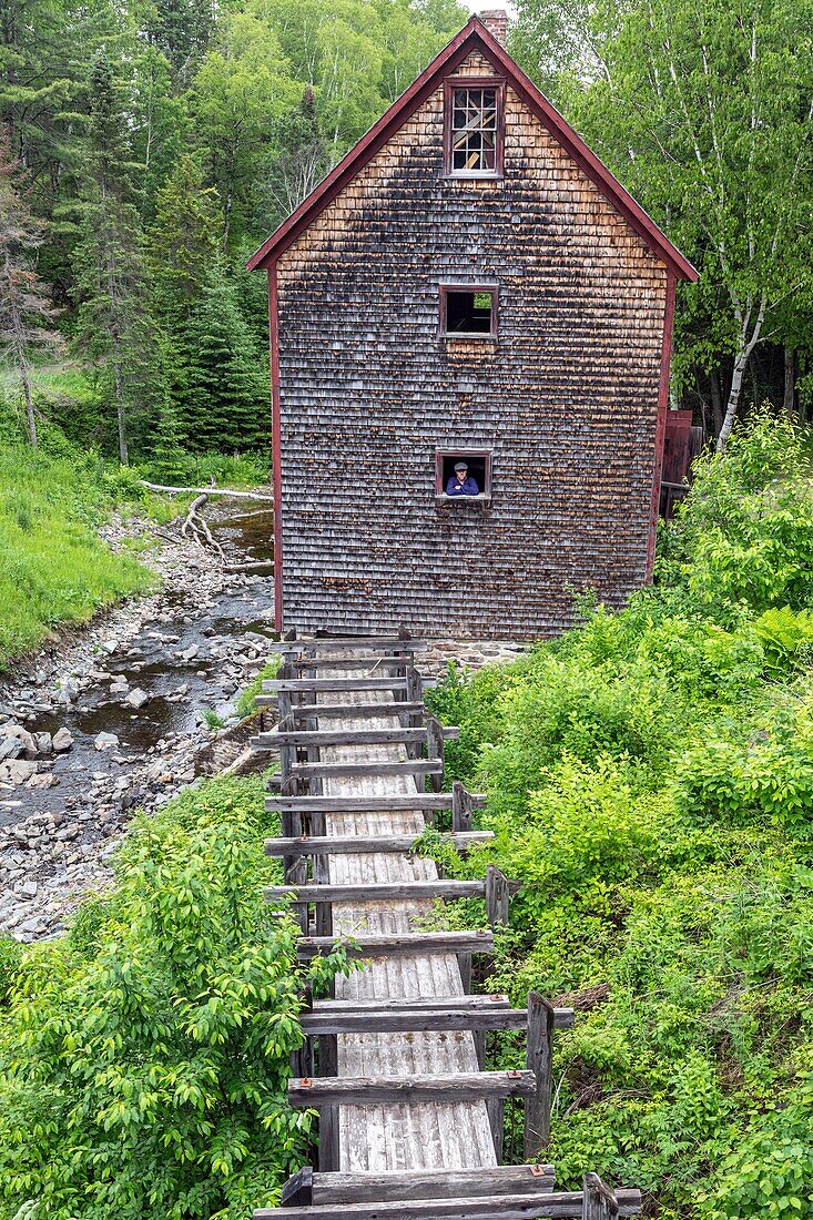 Wooden flour mill, kings landing, historic anglophone village, prince william parish, fredericton, new brunswick, canada, north america