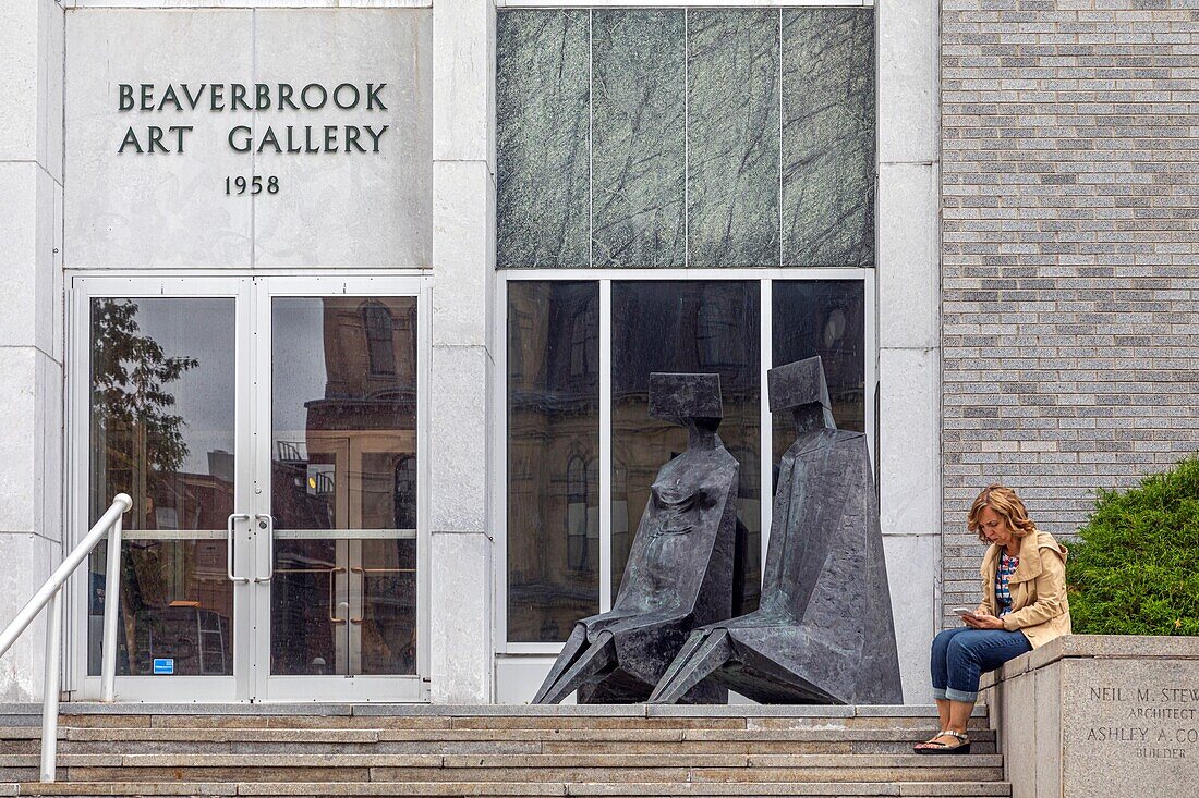 eingang zur beaverbrook art gallery, fredericton, new brunswick, kanada, nordamerika