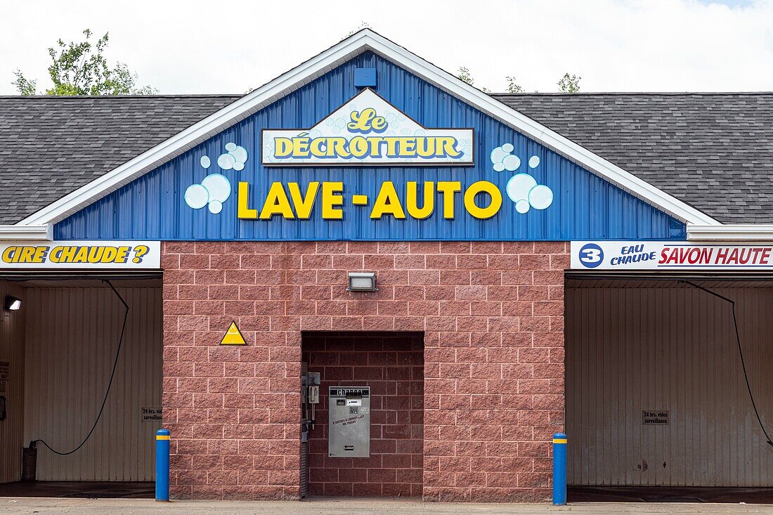 Autowaschanlage, le decroteur, Ausdruck aus Quebec, shediac, Hummerhauptstadt der Welt, new brunswick, kanada, nordamerika