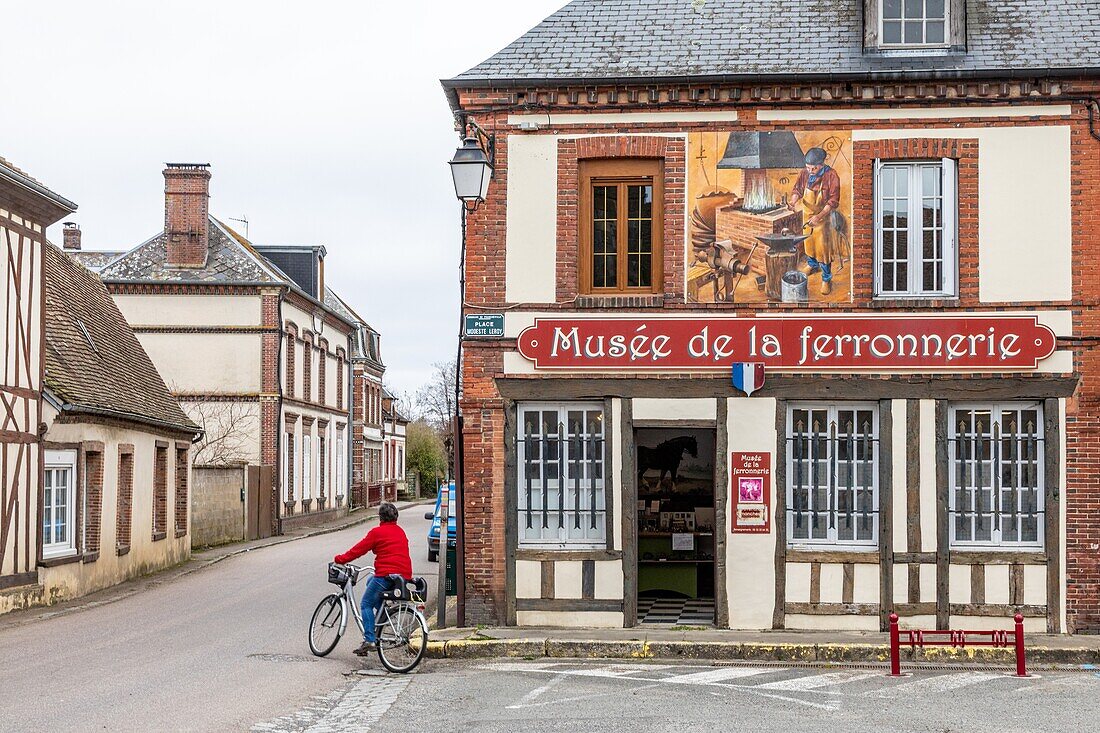 Facade of the ironwork museum, francheville, eure, normandy, france