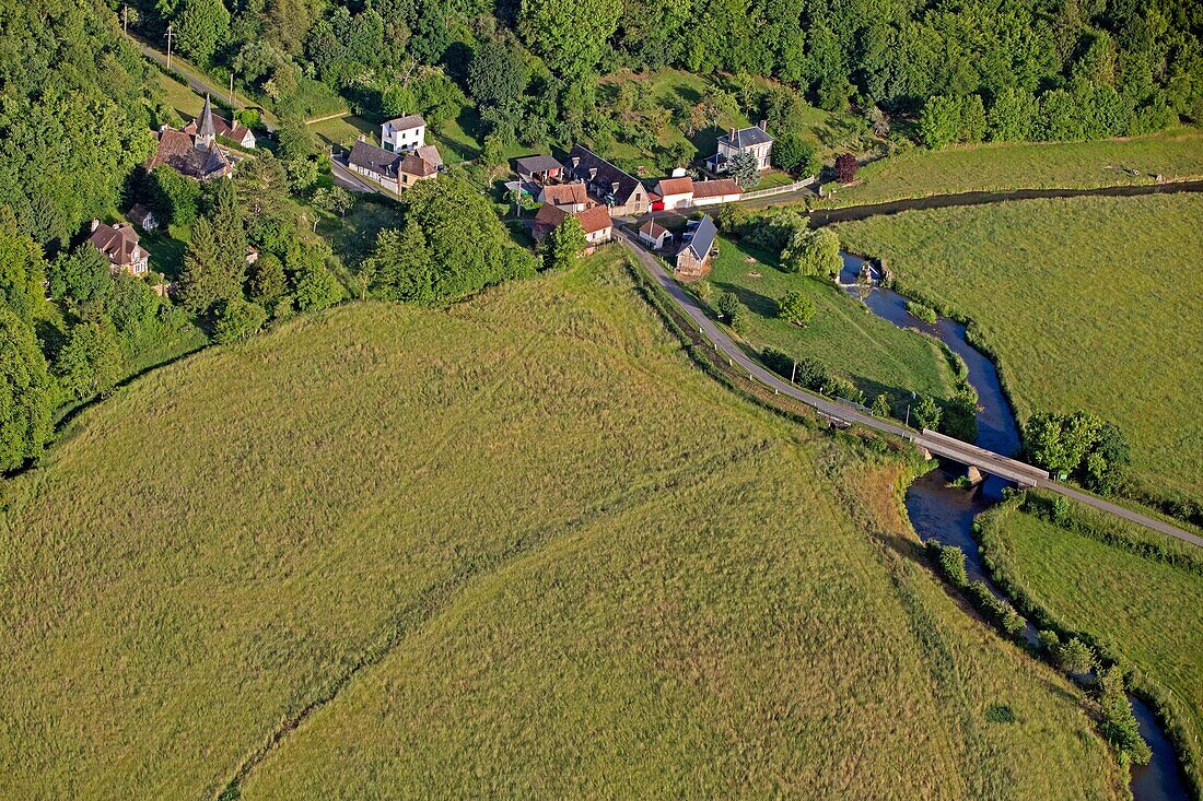 Dorf Champignolles, das Risle-Tal, la vieille-lyre, eure, normandie, frankreich