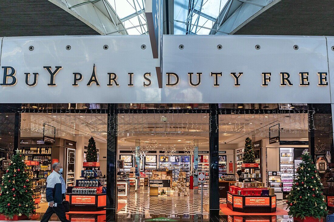 Duty-free-Geschäft für Luxusgüter (buy paris), Flughafen Roissy-Charles-de-Gaulle, Paris, Frankreich