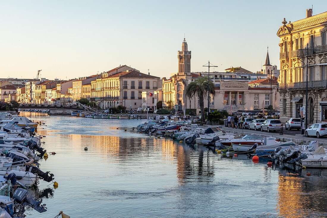 Consular palace and the regional house of the sea, sete, herault, occitanie, france