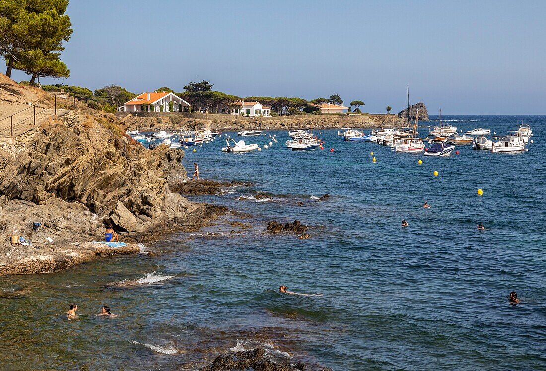 Small protected inlets, village where salvador dali lived, cadaques, costa brava, catalonia, spain