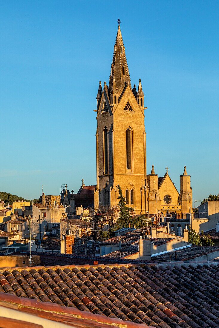 Bell tower of the saint-jean-de-malte church, aix-en-provence, bouches-du-rhone, france
