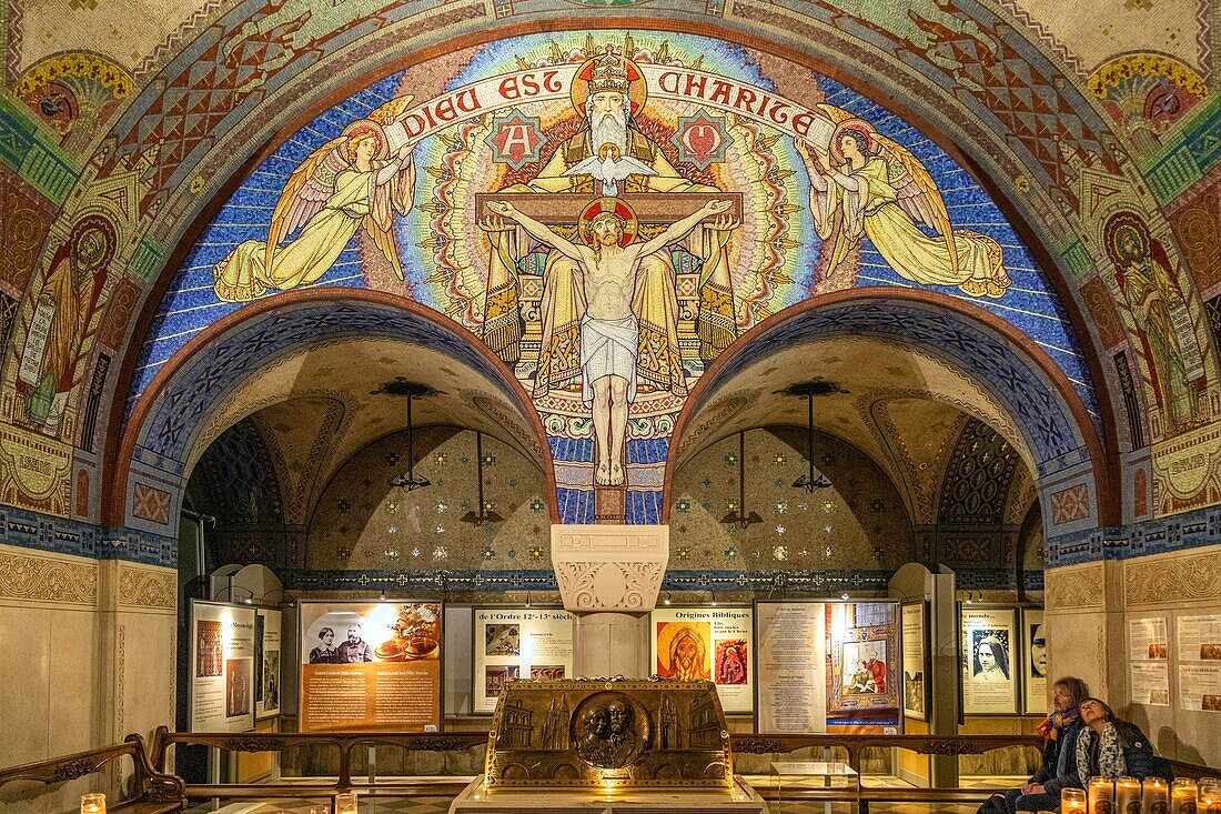 Crypt devoted to saint-louis and zelie martin, the saint's parents, basilica of sainte-therese of lisieux, pilgrimage site, lisieux, pays d'auge, normandy, france