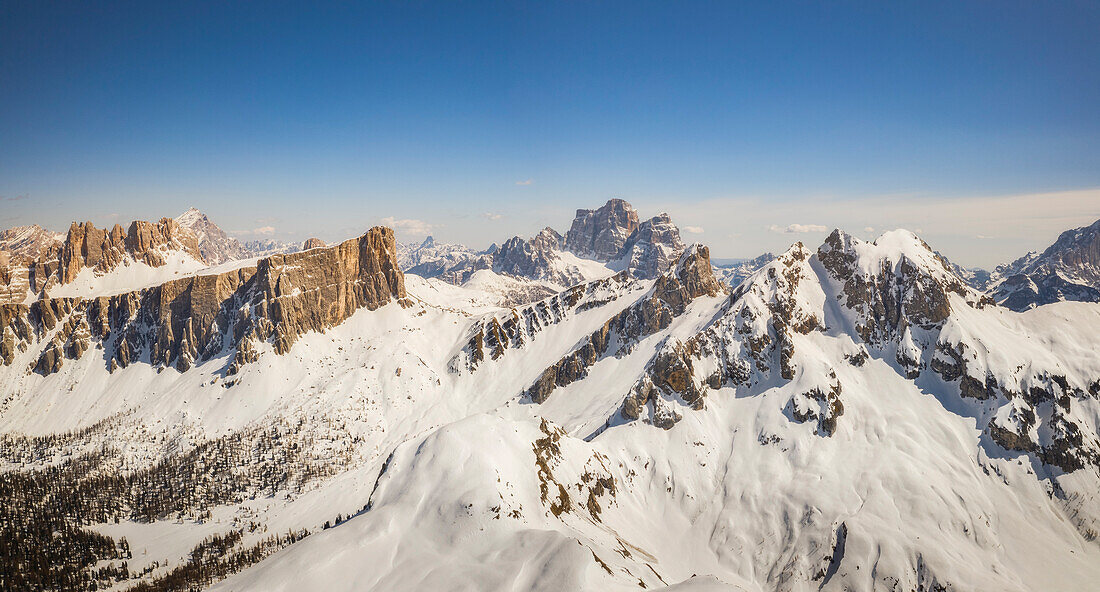 Winter in Croda da Lago, Lastoni di Formin, Monte Pelmo, Cermena, mountains of Dolomiti, Unesco Heritage, Belluno, Italy