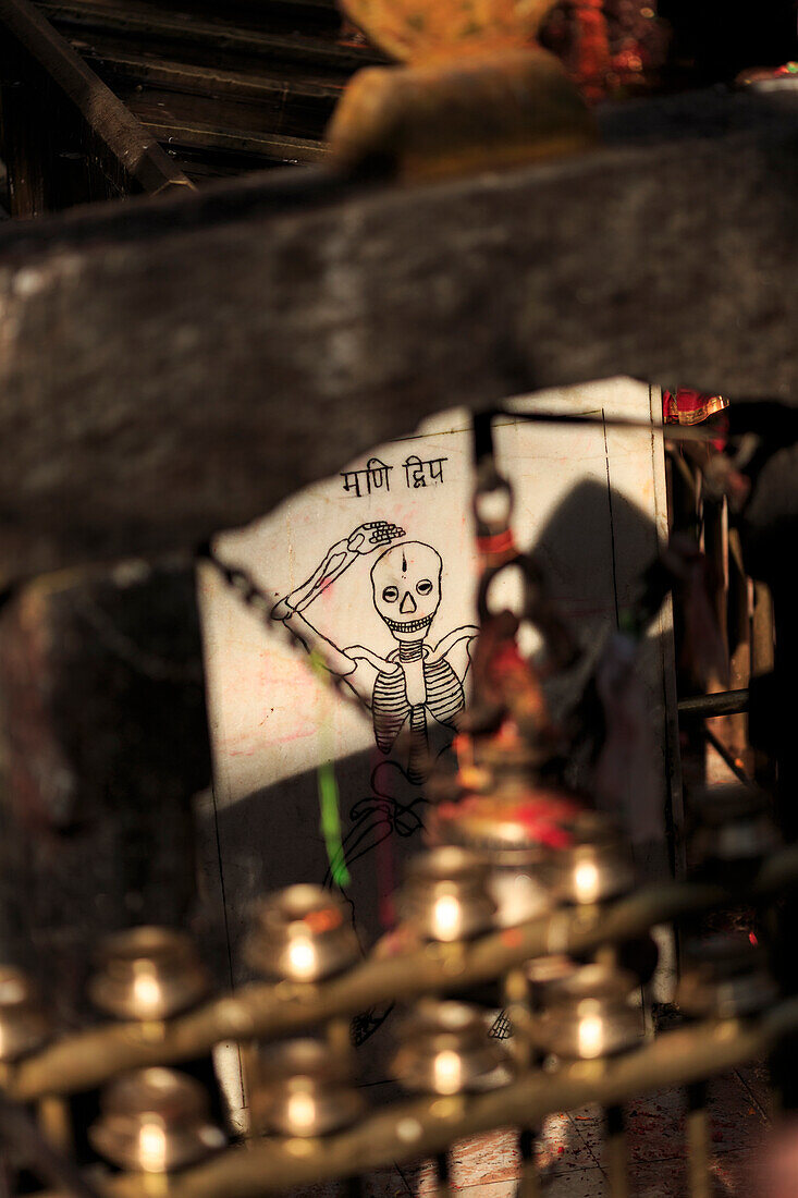 Schädel im Dakshinkali-Tempel, Kathmandu-Tal, Nepal, Asien