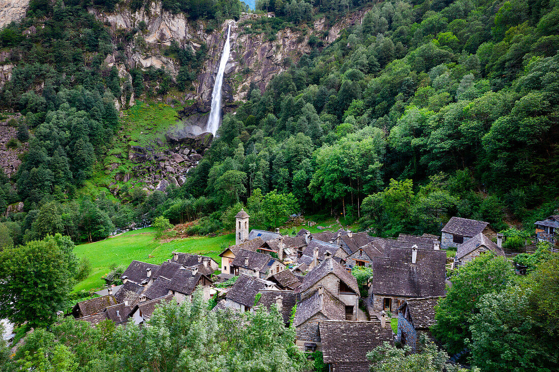 Village of Foroglio in Canton Ticino, Valle Maggia, Switzerland, Western Europe