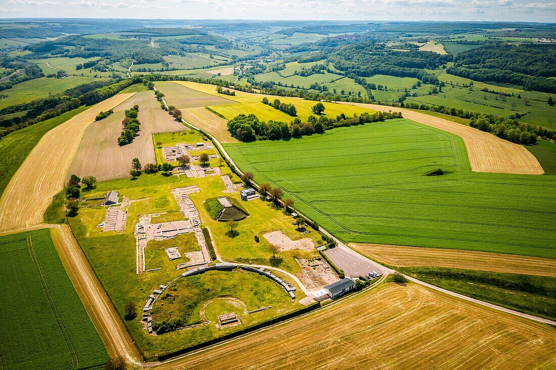 Ruinen der gallo-römischen Stadt, alise sainte reine, alesia, (21) cote-d'or, bourgogne, frankreich