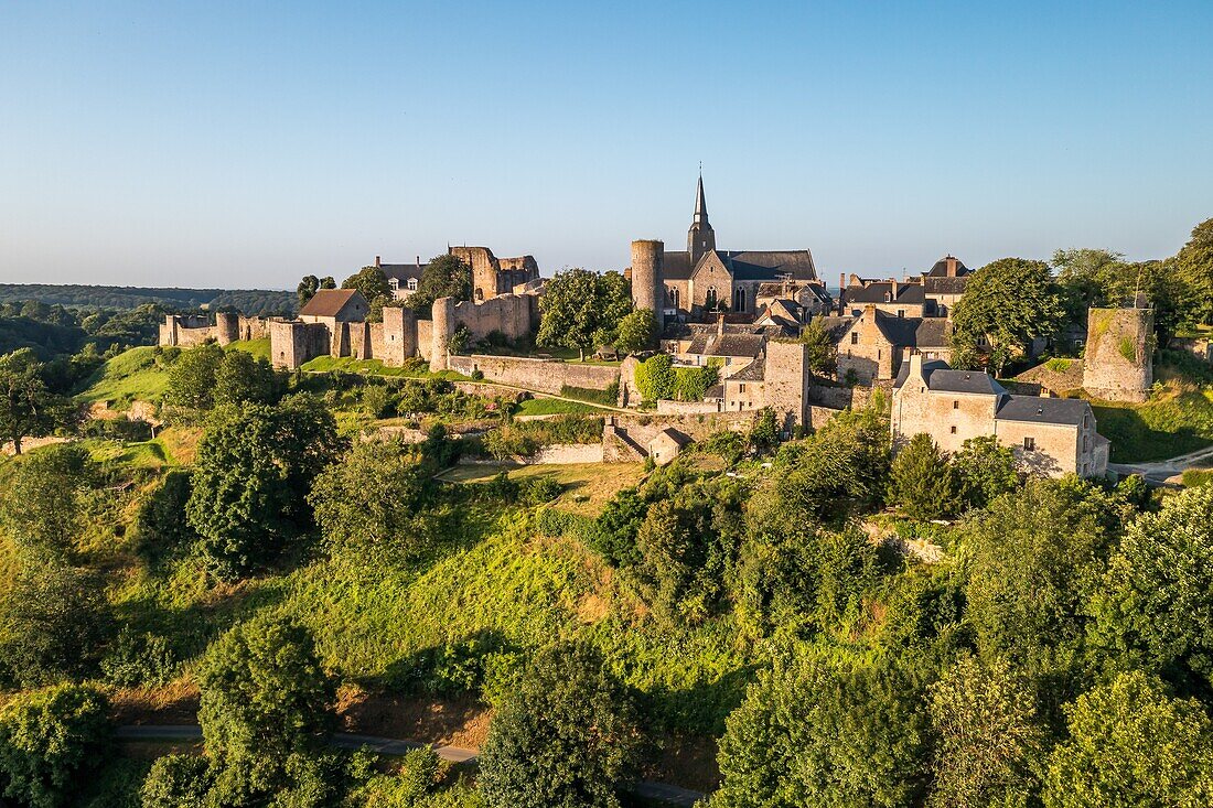 Drone view, sainte suzanne, (53) mayenne, pays de la loire